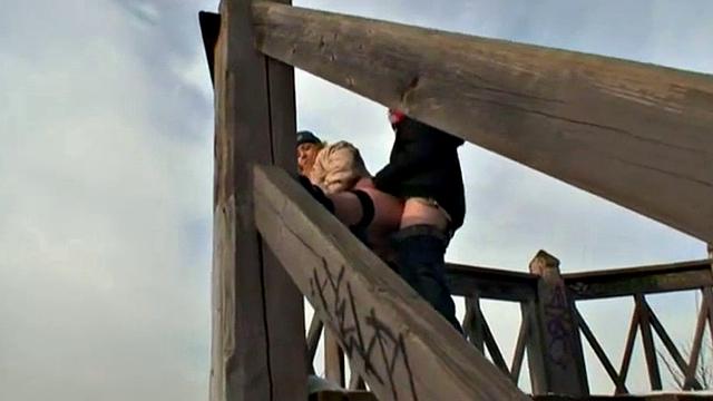 Slutty snow teen fucks grandpa's cock