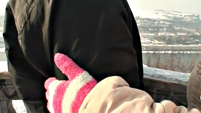 Slutty snow teen fucks grandpa's cock