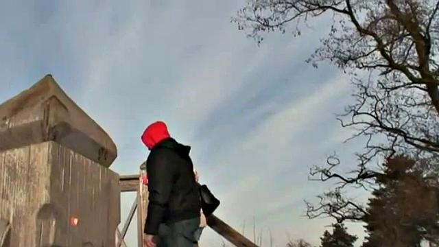 Slutty snow teen fucks grandpa's cock