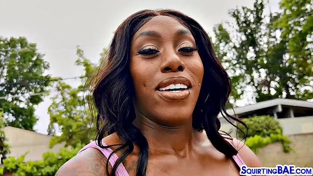 Anal-loving big-titted ebony hard fucked