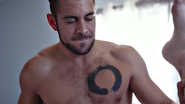 Tattooed petite 19yo translady fucked by male in the asshole