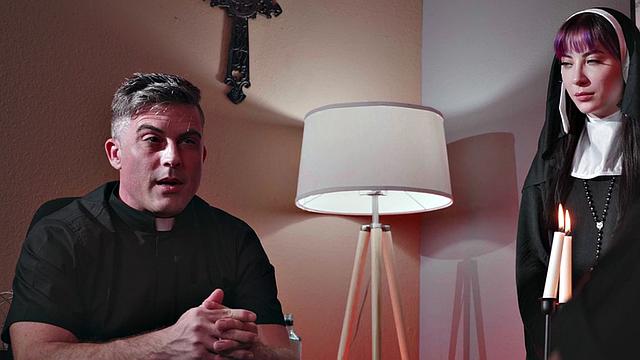 Religious sub sucking priest cock in duo after church