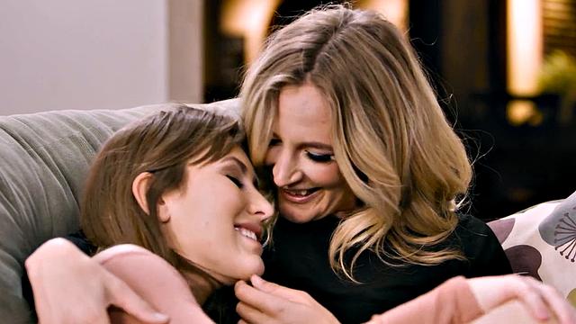 MOMMY'S GIRL - Horny Brunette Teen Seduces Gorgeous Stepmom Into Anal Fingering