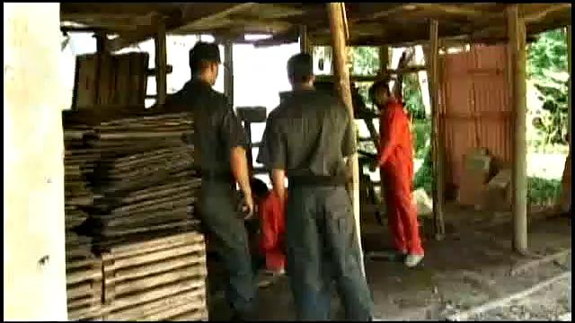 Security guards, Tommy Lima and Alfonso Rosas, are looking for fun when they discover Israel Amezquita. Standing and rubbing their intentions are clear as they pull Israel out behind the building.