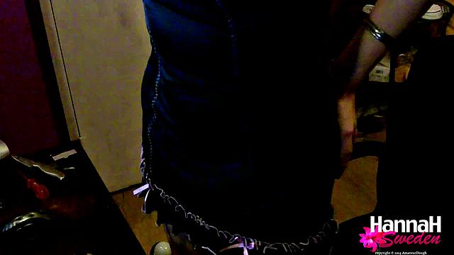 Hannah Sweden with her dildo