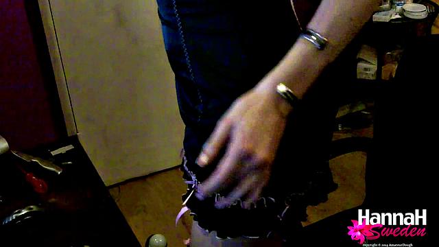 Hannah Sweden with her dildo