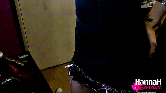 Hannah Sweden with her dildo