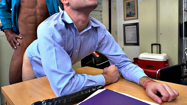 Casting couch: Interracial anal after doggystyle & missionary pounding in office