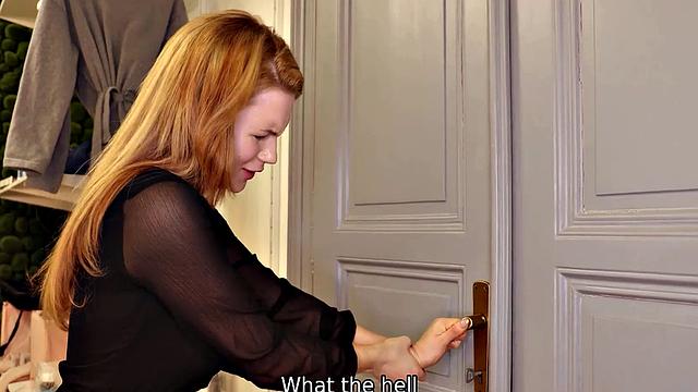 STUCK4K. Nude stunner was half-naked when man found her in trouble