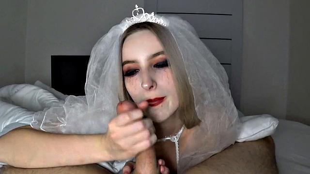 Busty vampire bride sucks big dick and gets fucked