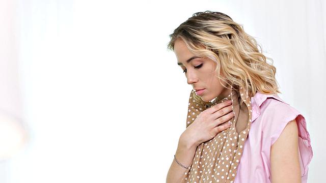 Blonde opens up asshole on table