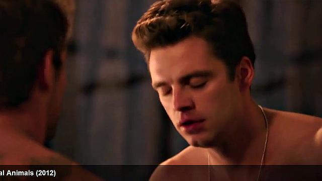 Watch as sexy body of celebrity, Sebastian Stan, is put to the test by a hard dick