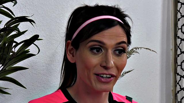 Big tit trans athlete rides boyfriend in erotic couple