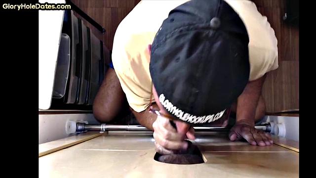 POV gaydaddy sucks gloryhole cock at his home