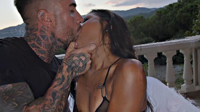The sun's last rays kindle Andrea Retali's desire. Horny Spanish brunette, Andrea Retali, eagerly gobbles and BJ's outdoors - enjoy XXX!