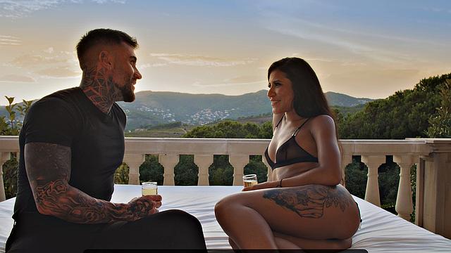 The sun's last rays kindle Andrea Retali's desire. Horny Spanish brunette, Andrea Retali, eagerly gobbles and BJ's outdoors - enjoy XXX!