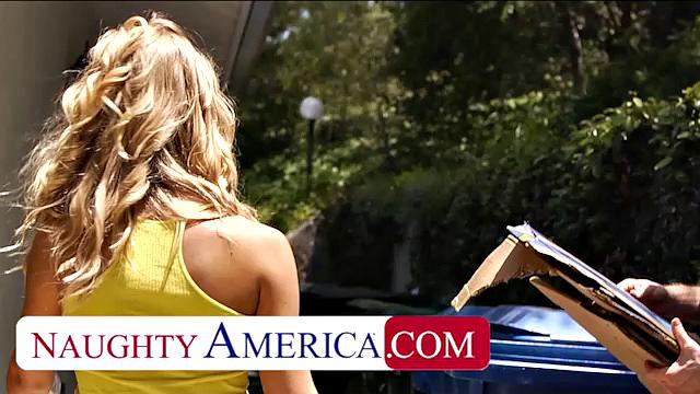 Nicole Aniston welcomes neighbor to hot sex session