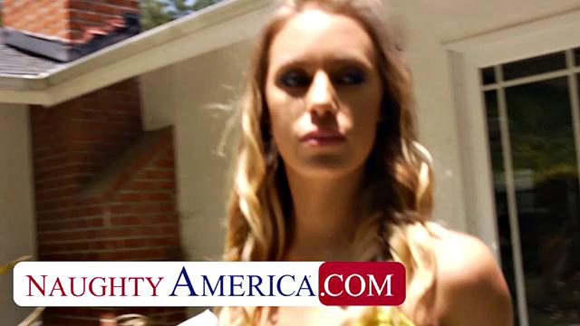 Nicole Aniston welcomes neighbor to hot sex session