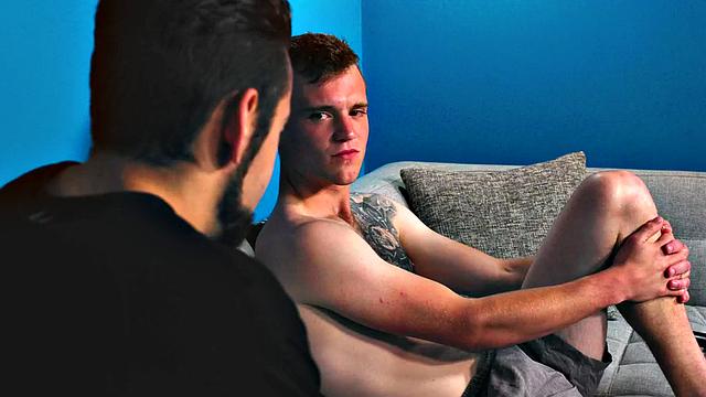 Tattooed bottom barebacked by handsome BF till cum