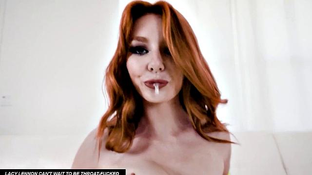 Stunning babe sucking cock