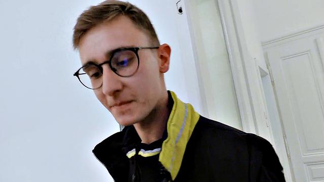 Real twink sucks cock and gets assfucked in 3some