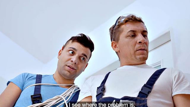 Big-titted MILF banged in her pierced pussy by handyman