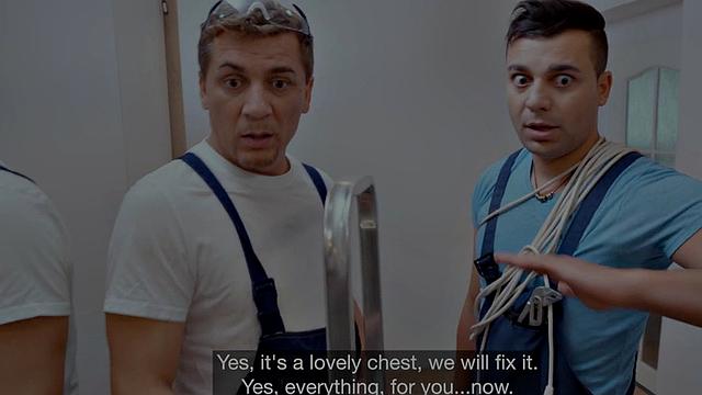 Big-titted MILF banged in her pierced pussy by handyman