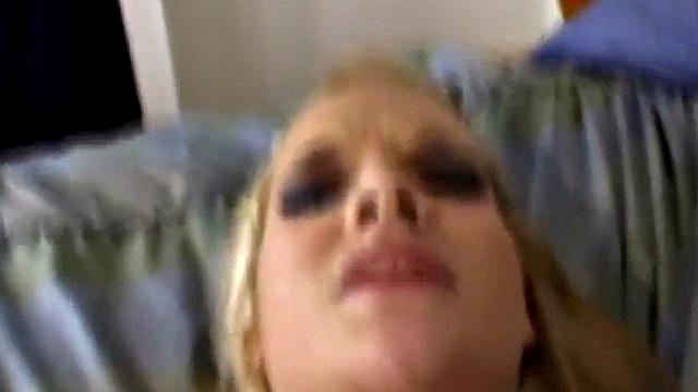 Blonde teen fucking cock on camera