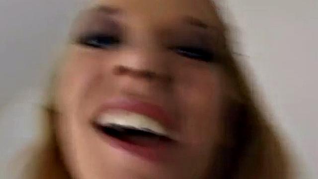 Blonde teen fucking cock on camera