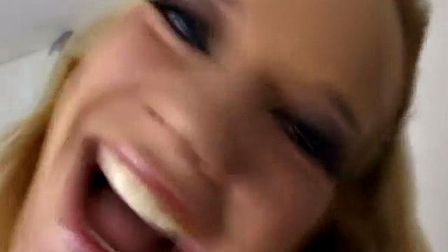 Blonde teen fucking cock on camera