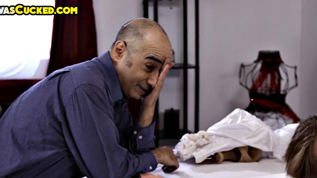 IR cheating bride fucked in front of cuckold husband by BBC