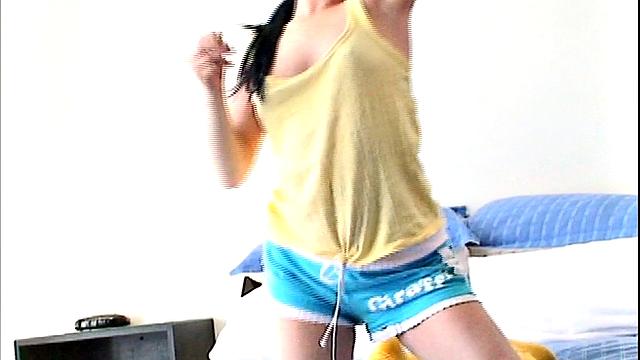 Solo teen Diana strips and plays