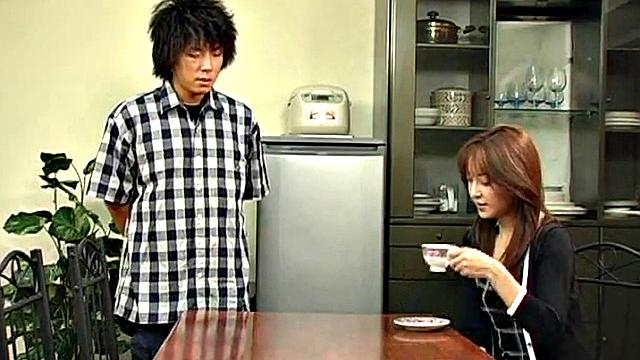 Horny Asian teen gets face creamed