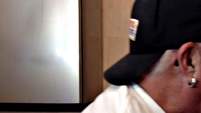 Gloryhole mature gay gets fucked by black cock after BJ