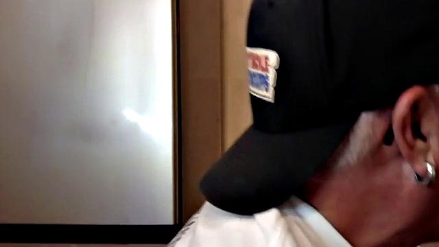 Gloryhole mature gay gets fucked by black cock after BJ