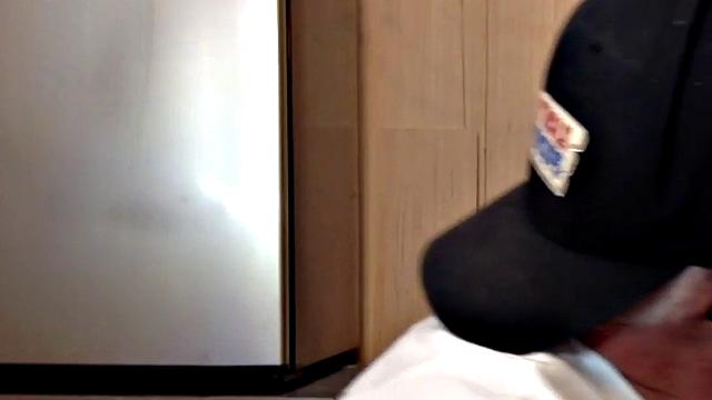 Gloryhole mature gay gets fucked by black cock after BJ