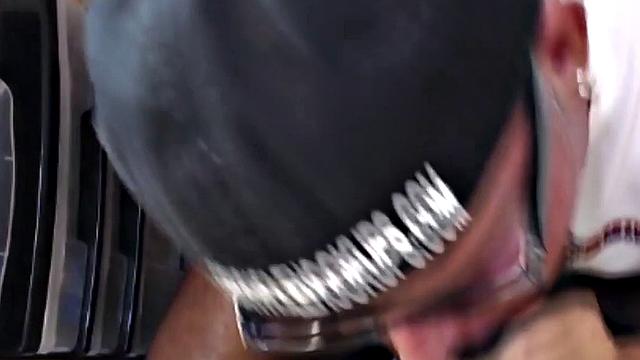 Gloryhole mature gay gets fucked by black cock after BJ