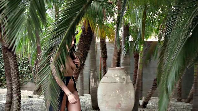 Big Tits April Olson Masturbates Poolside With Vibrator and Butt Plug