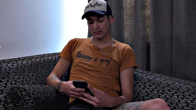 On a sofa, Latin boys Ash and Simon start kissing and it isn't long before their clothes are hitting the floor. By the time these skinny and smooth young men are naked, Ash is enjoying a blow job.