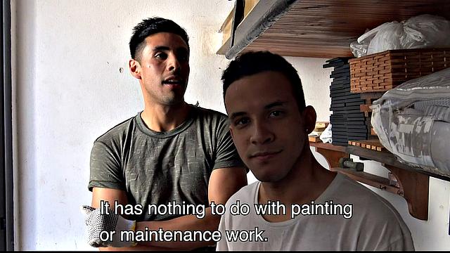 Latino studs Hector and Franco stroke and explore each other's uncut cocks for the first time on camera