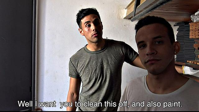 Latino studs Hector and Franco stroke and explore each other's uncut cocks for the first time on camera