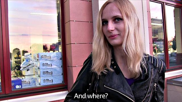 Watch this blonde babe get her tight pussy fingered before getting her bra off for cash and a hot load!