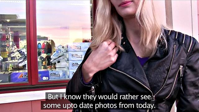 Watch this blonde babe get her tight pussy fingered before getting her bra off for cash and a hot load!