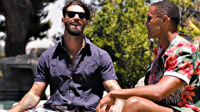 IR stud barebacked in outdoor 3some by black neighbor