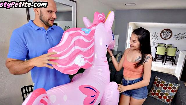 Lusty petite slut got demolished by BF in doggy POV