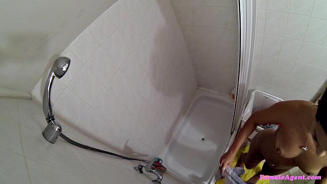 Agent Sticks Her Finger And Tongue In Hotties' Pussy While They Get Wet & Wild