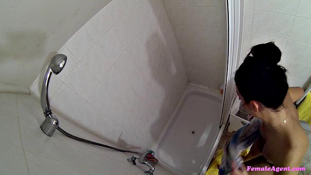 Agent Sticks Her Finger And Tongue In Hotties' Pussy While They Get Wet & Wild