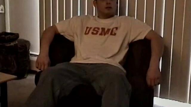 Casey strokes his cock on camera and can't hold back