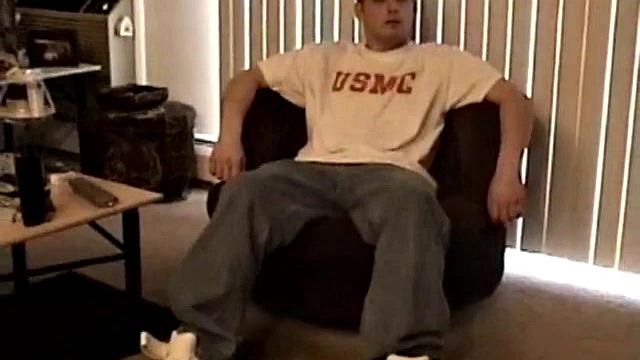 Casey strokes his cock on camera and can't hold back