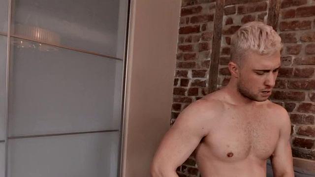 Busty bisex tattooed babe rides in reverse cowgirl trio